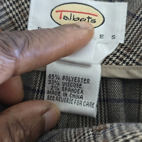 Talbots Women's High Rise Striped Print Dress Pants size 6 Brown Black - Picture 10 of 11